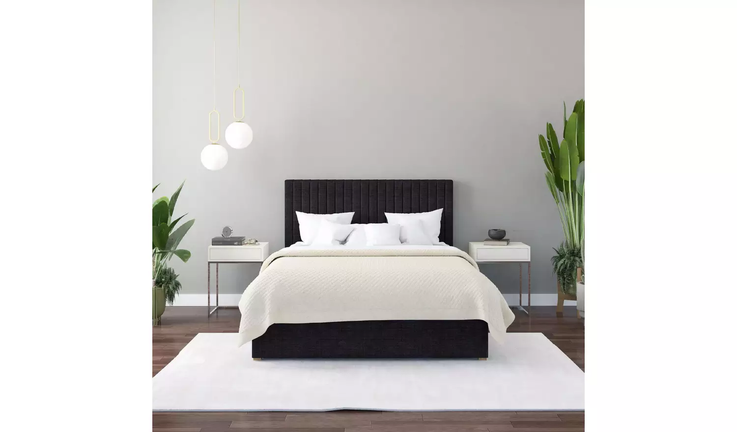 Aspire Grant Small Double End Lift Ottoman Bed - Ebony