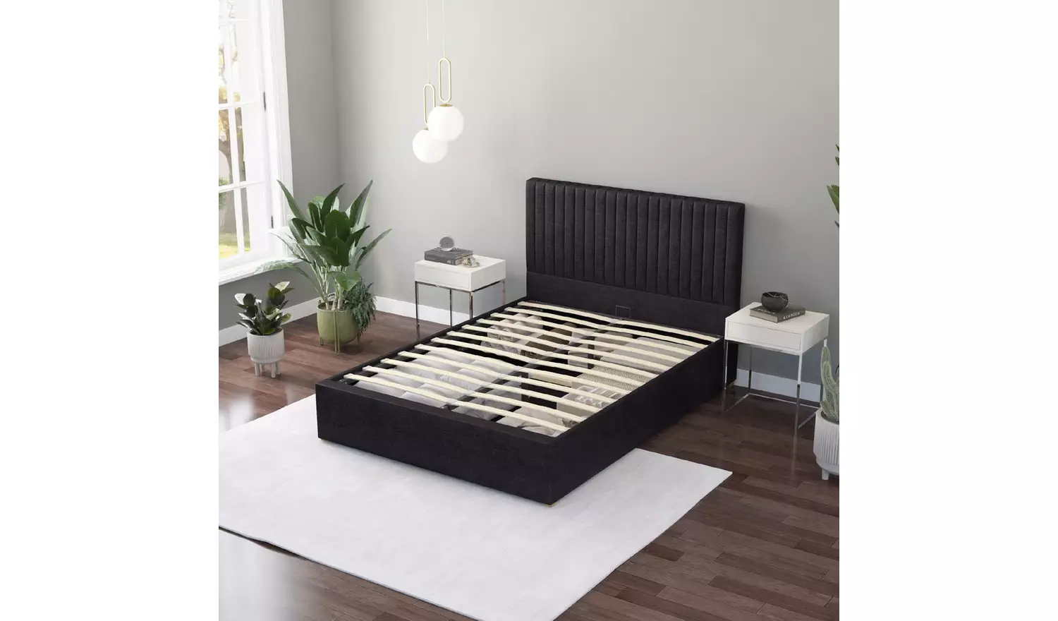 Aspire Grant Small Double End Lift Ottoman Bed - Ebony