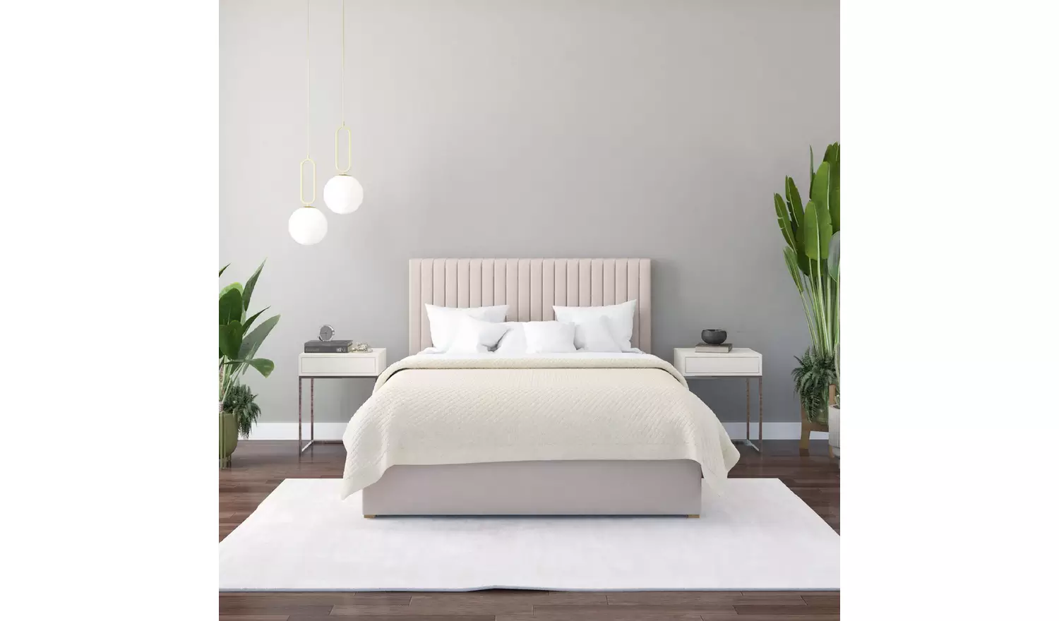 Aspire Grant Small Double End Lift Ottoman Bed - Off White