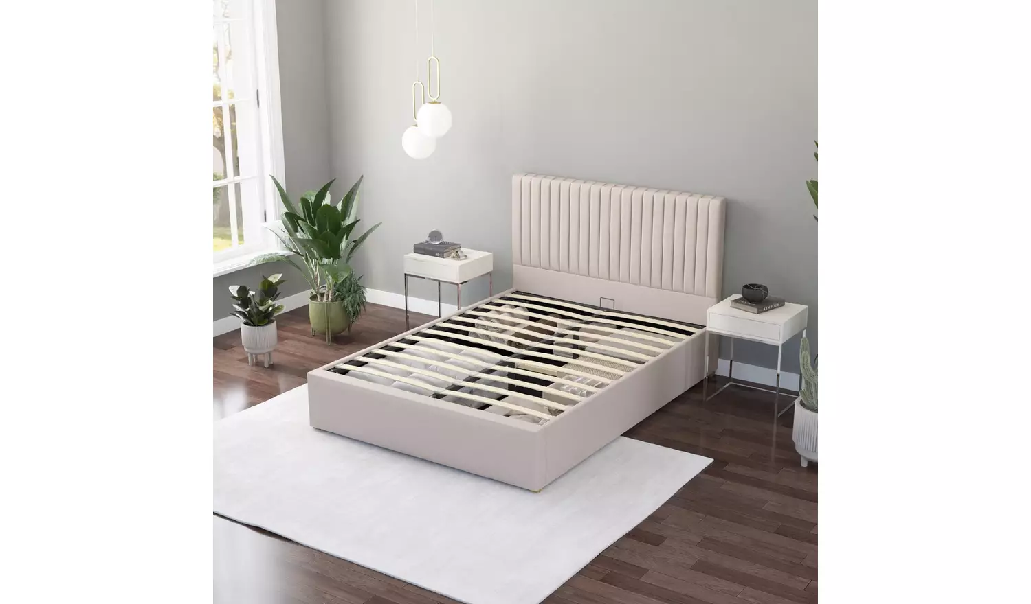 Aspire Grant Small Double End Lift Ottoman Bed - Off White