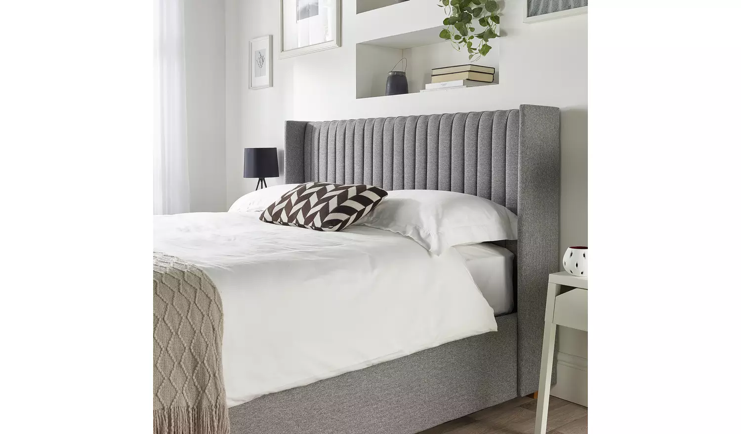 Cl Soho Small Double Twill End Lift Ottoman Bed - Grey