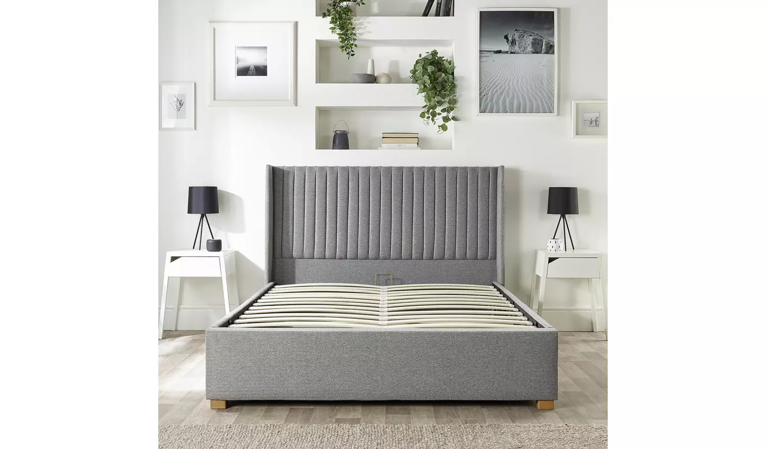 Cl Soho Small Double Twill End Lift Ottoman Bed - Grey
