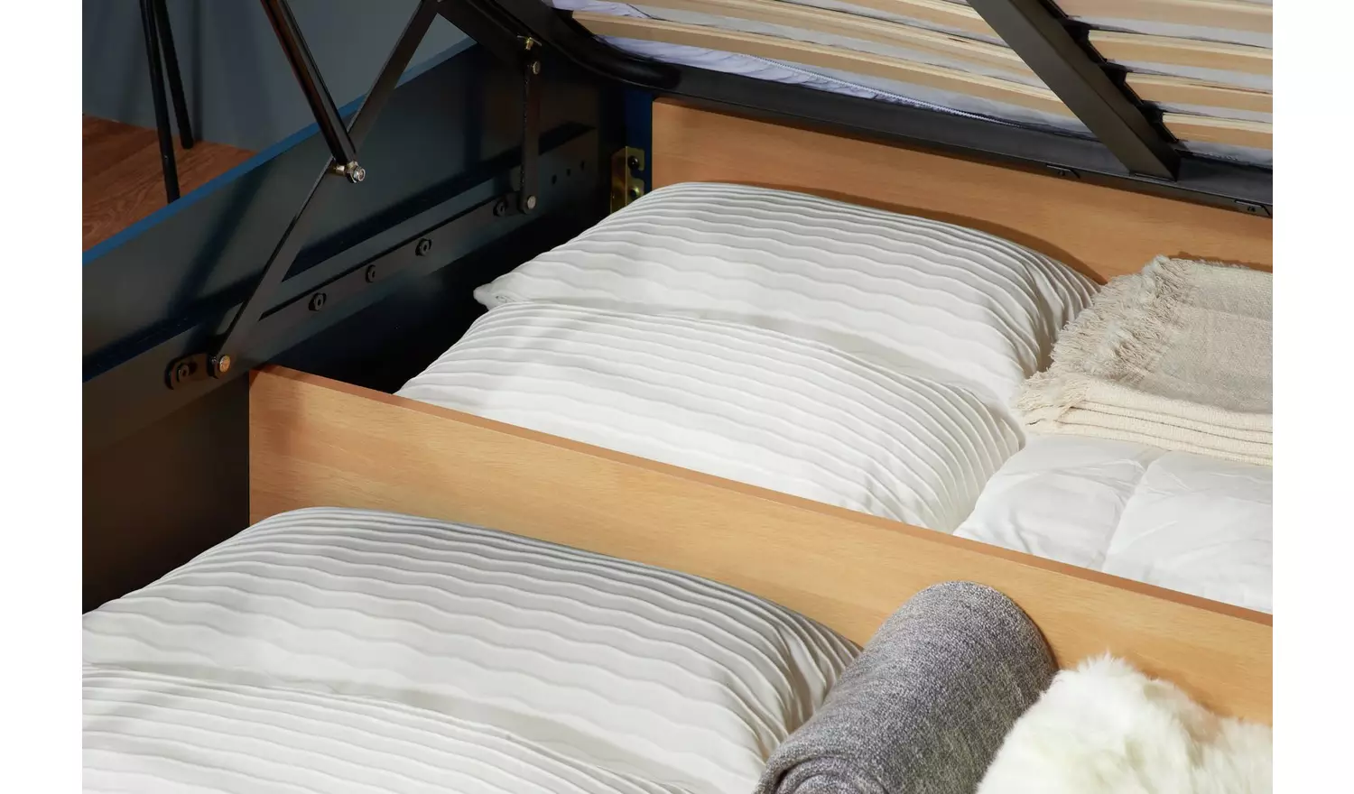 Birlea Phoenix Double End Lift Ottoman Bed - Navy