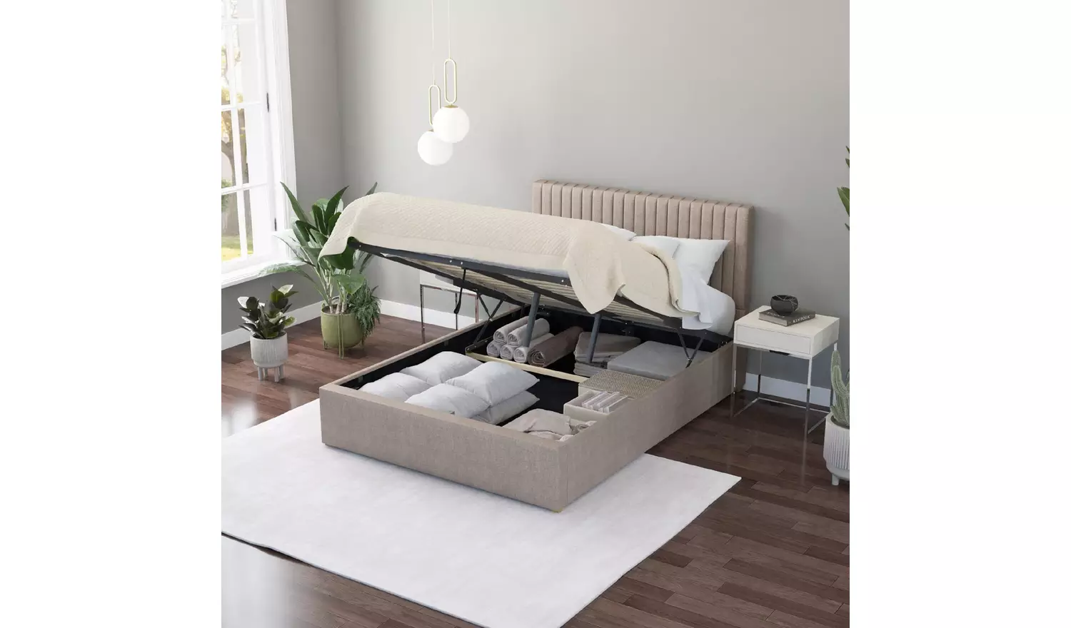 Aspire Grant Small Double End Lift Ottoman Bed - Natural