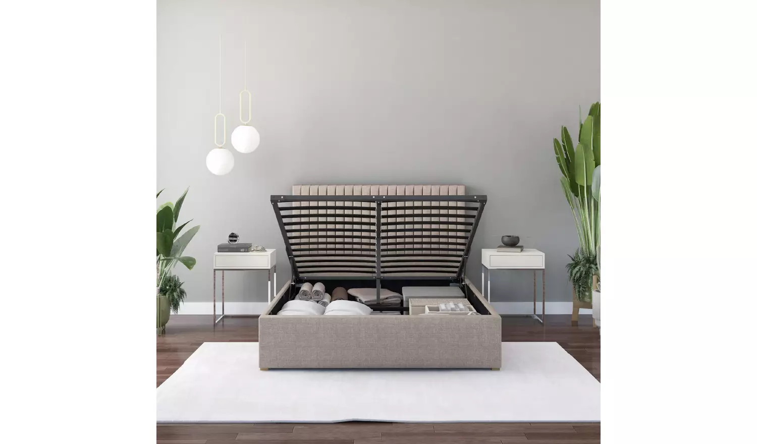 Aspire Grant Small Double End Lift Ottoman Bed - Natural