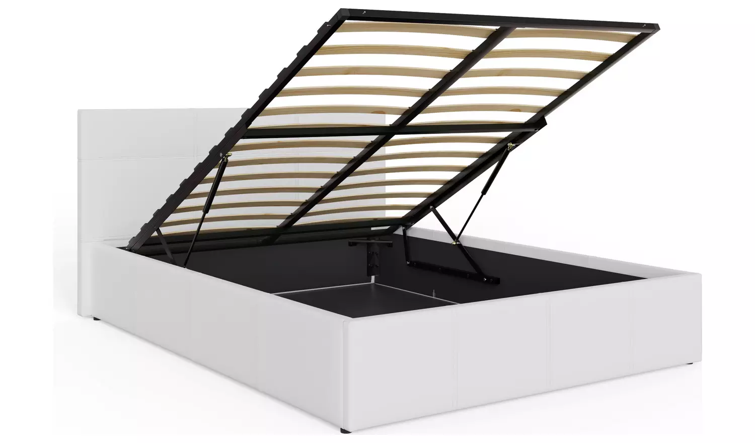 GFW End Lift Double Ottoman Bed with Mattress - White