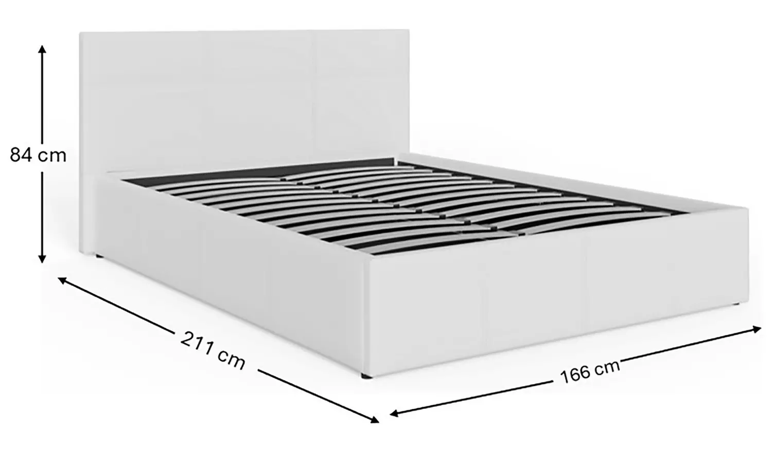 GFW End Lift Kingsize Ottoman Bed with Mattress - White