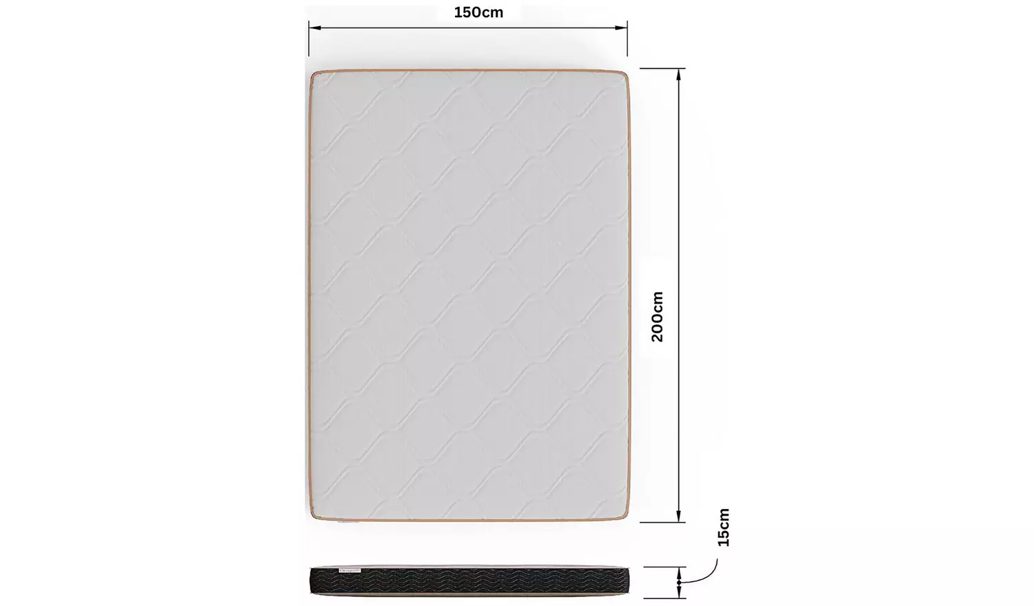 GFW End Lift Kingsize Ottoman Bed with Mattress - White