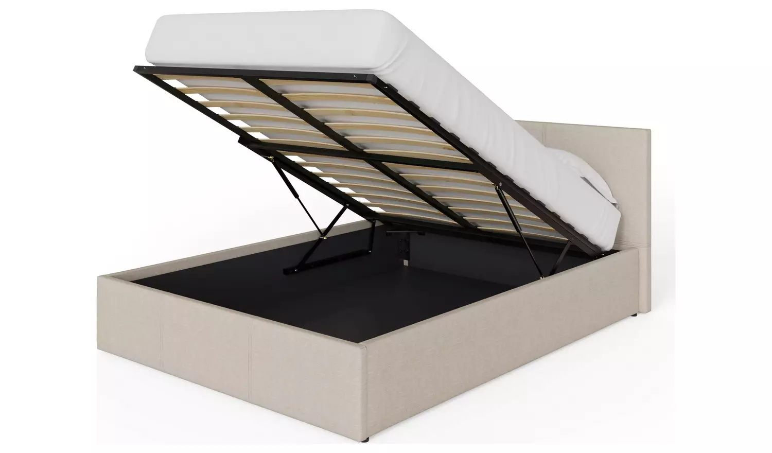 GFW End Lift Double Ottoman Bed with Mattress - Natural