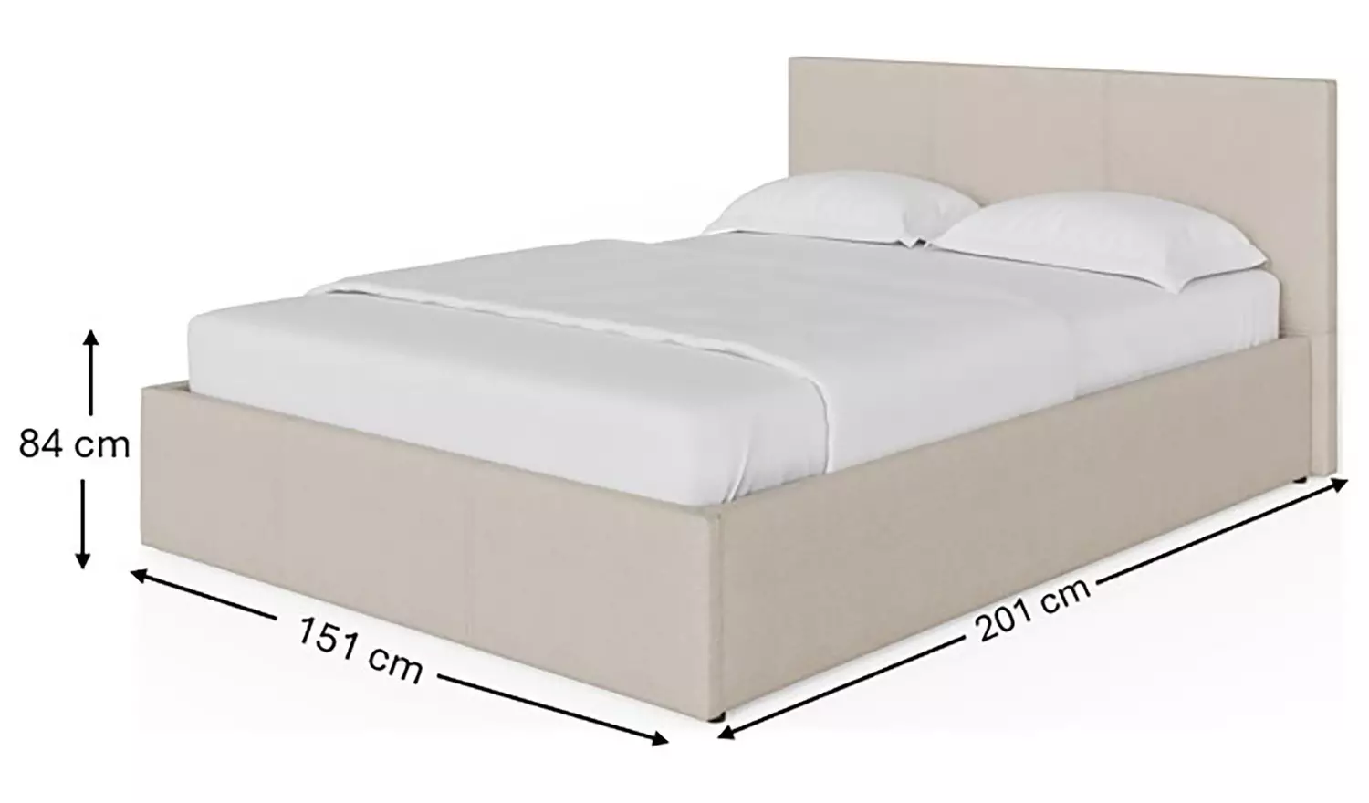 GFW End Lift Double Ottoman Bed with Mattress - Natural