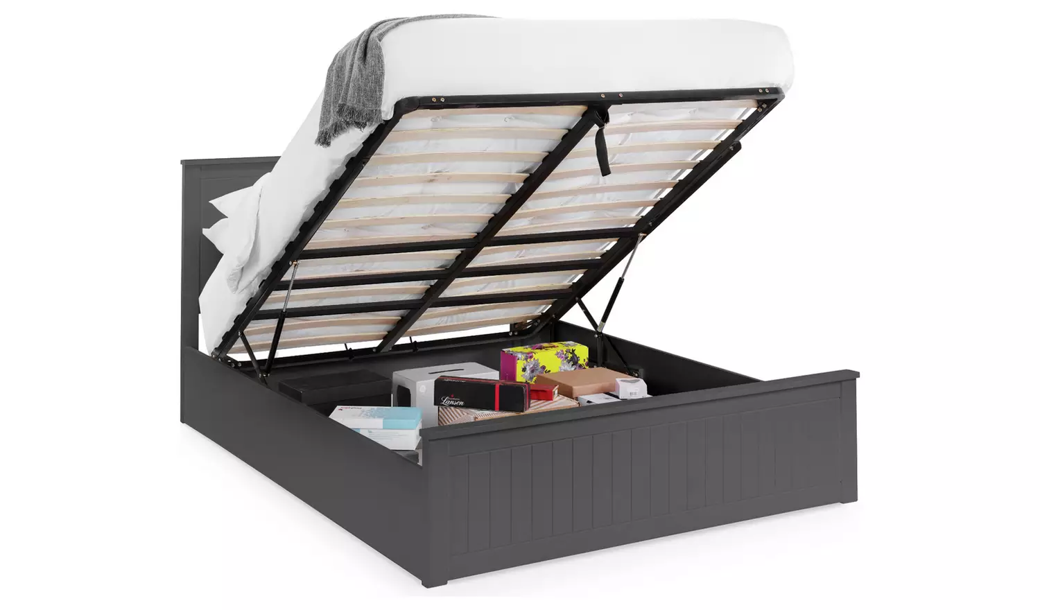 Julian Bowen Maine Double End Lift Ottoman Bed - Anthracite