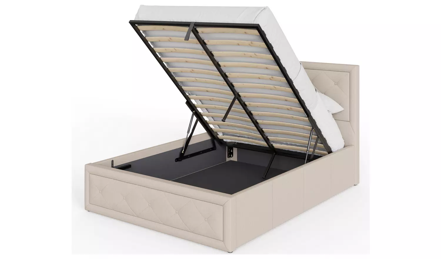 GFW Hollywood Kingsize Ottoman Bed Frame - Natural