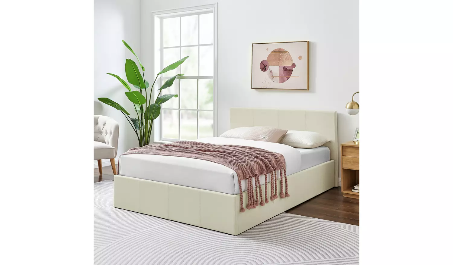 Argos Home Heathdon Small Double Ottoman Bed - Natural
