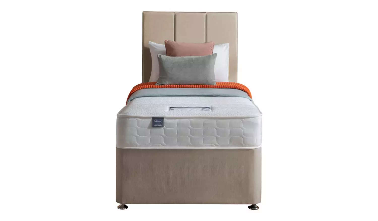 Silentnight Hatfield Single Memory 2 Drawer Divan Bed - Sand