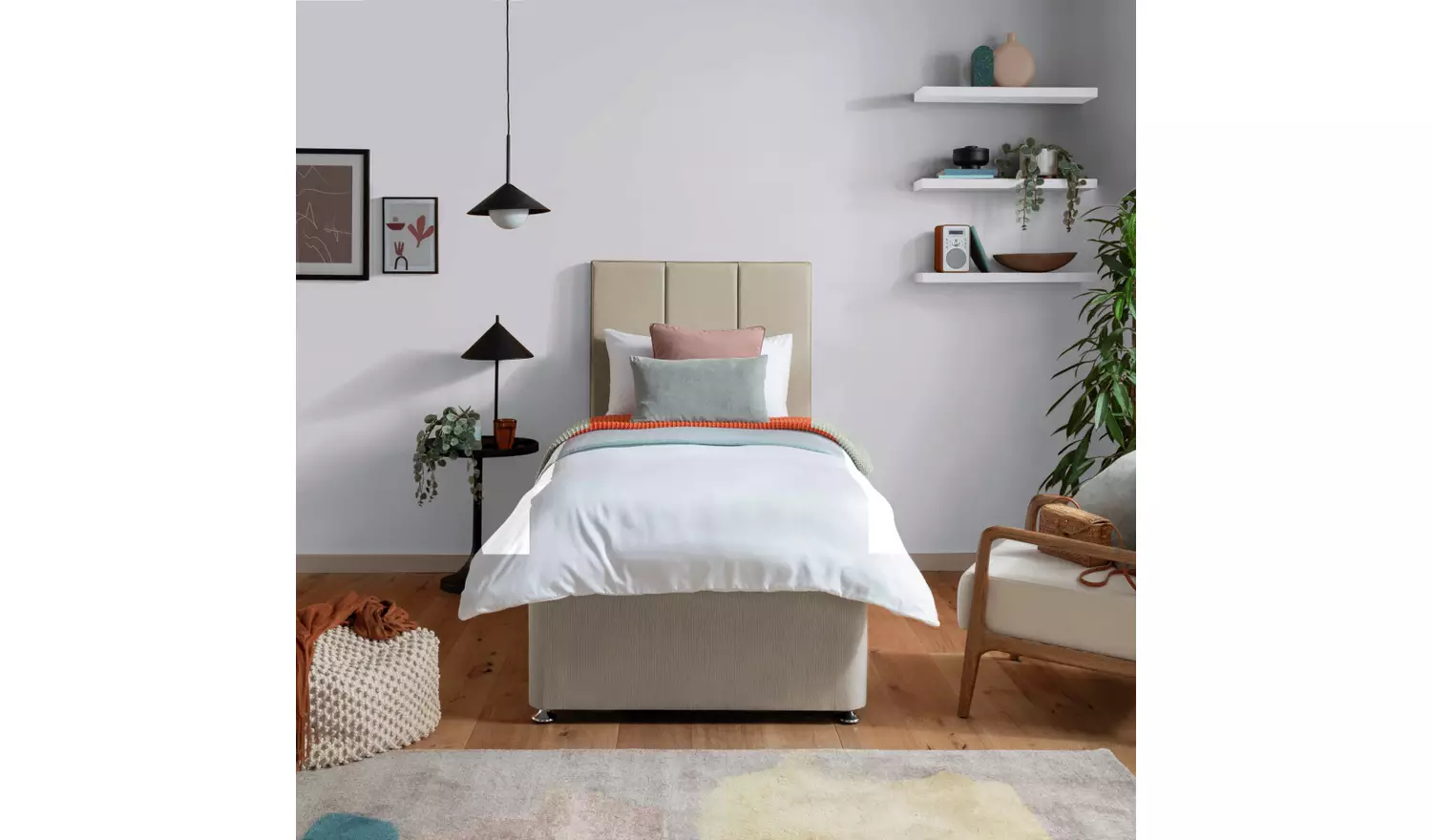 Silentnight Hatfield Single Memory 2 Drawer Divan Bed - Sand