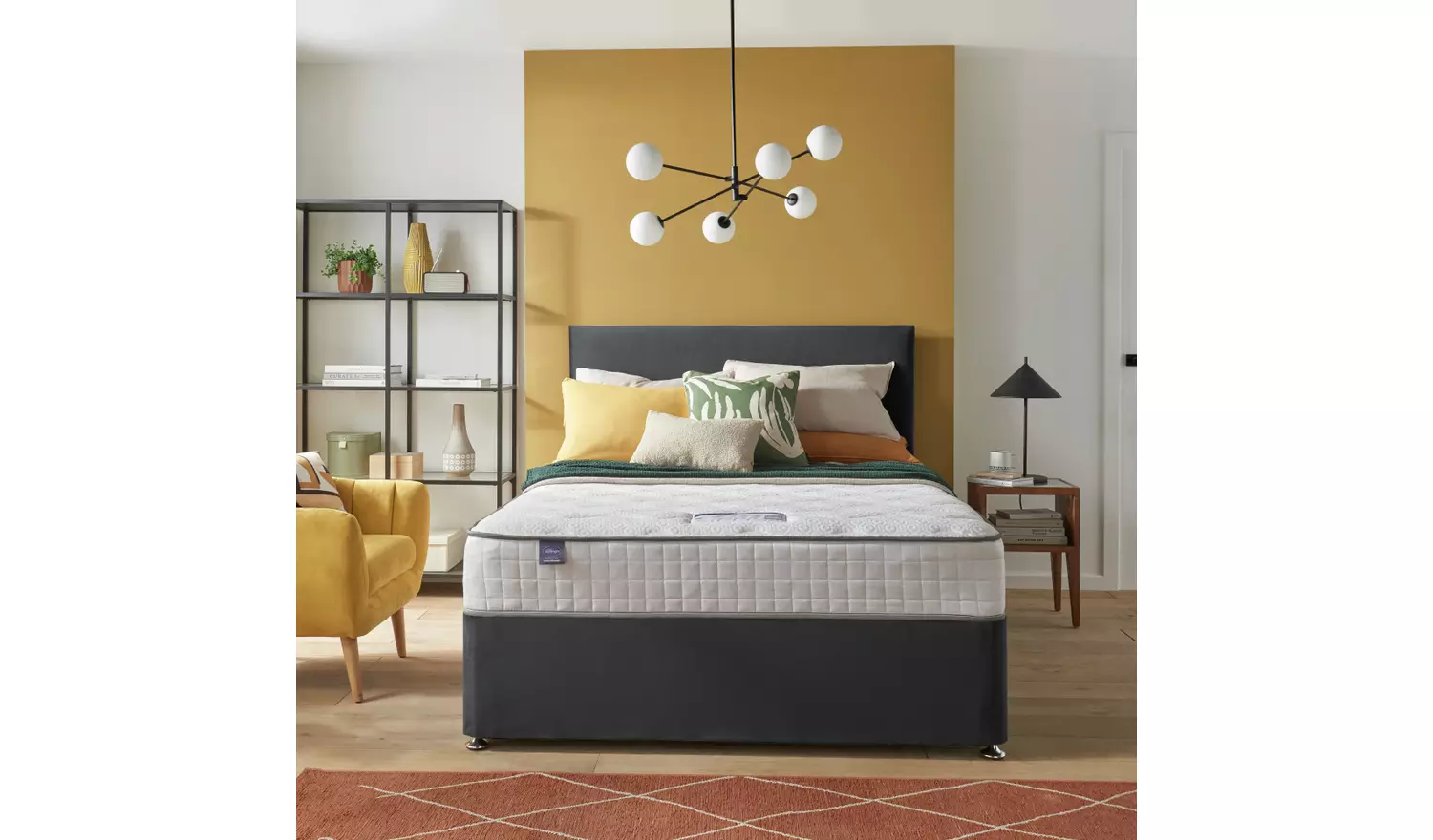 Silentnight Middleton Double 2 Drawer Divan Bed - Charcoal