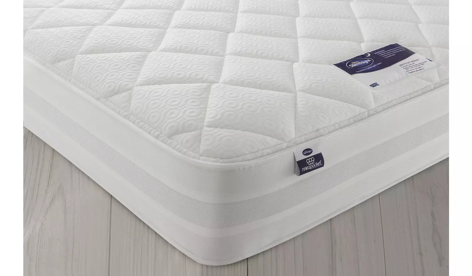 Silentnight Knightly Double Memory 2 Drawer Divan Bed - Grey