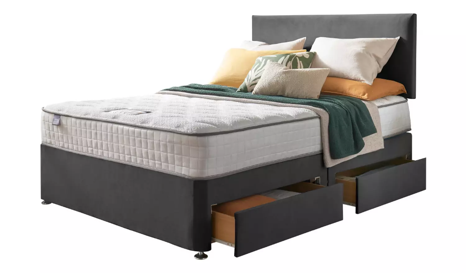 Silentnight Memory Kingsize 4 Drawer Divan Bed - Charcoal