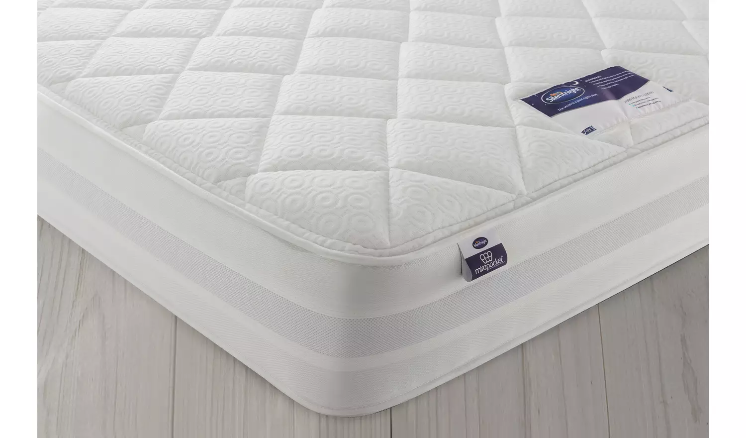 Silentnight Knightly Double Luxury 2 Drawer Divan Bed- Grey