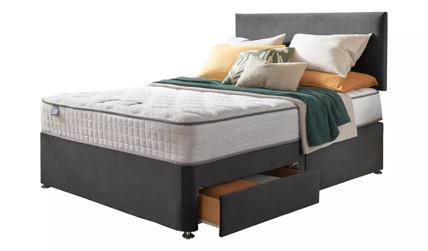Silentnight Memory Kingsize 2 Drawer Divan Bed - Charcoal