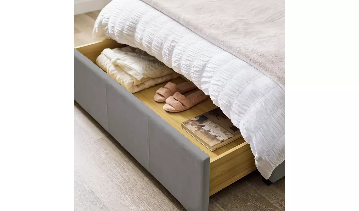 Argos Home Pandora Small Double Drawer Storage Bed - Grey