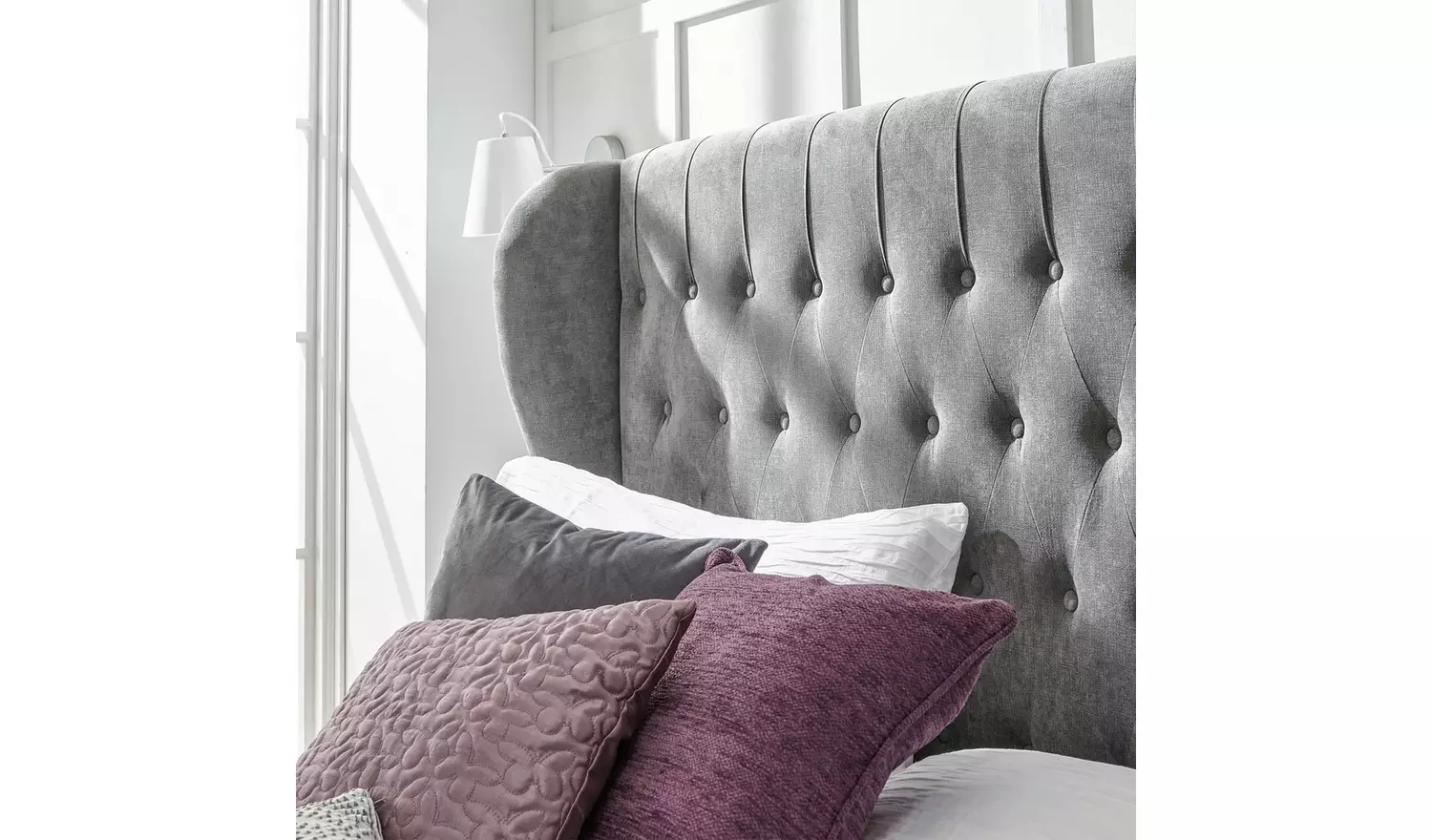 GFW Dakota Double End Lift Ottoman Bed with Mattress -Pewter