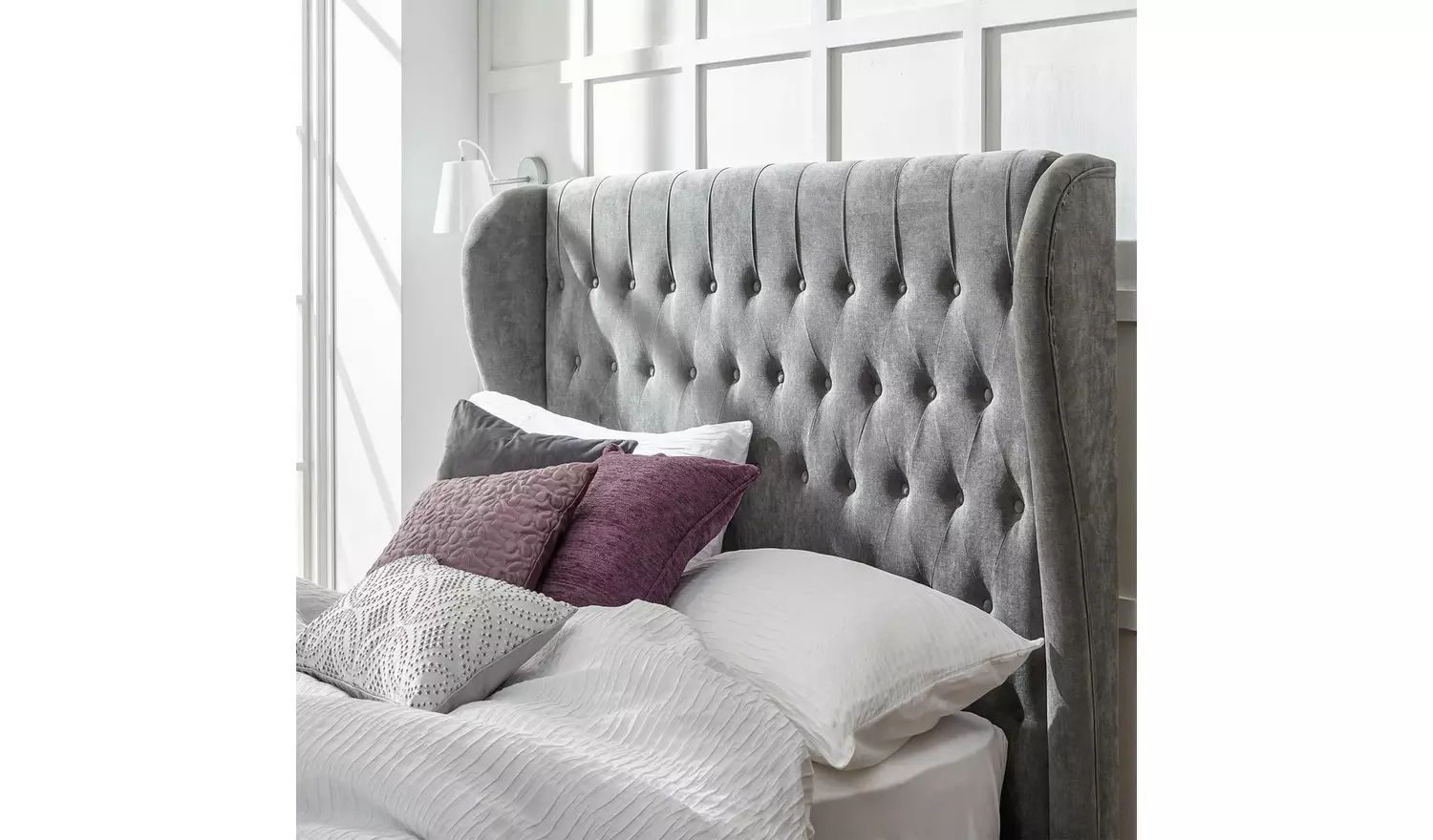 GFW Dakota Double End Lift Ottoman Bed with Mattress -Pewter