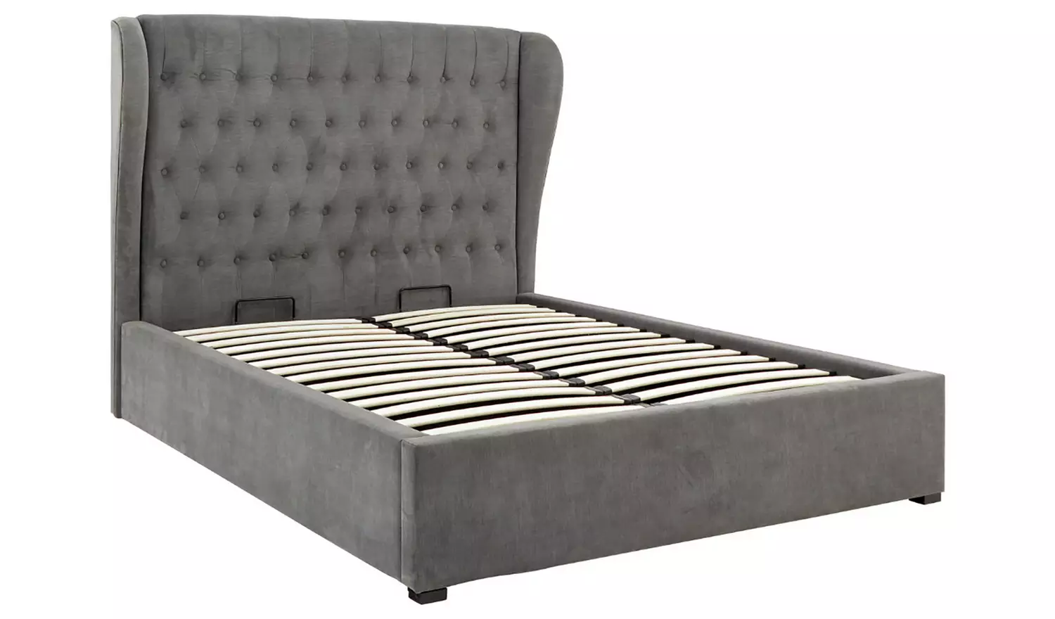 GFW Dakota Double End Lift Ottoman Bed with Mattress -Pewter