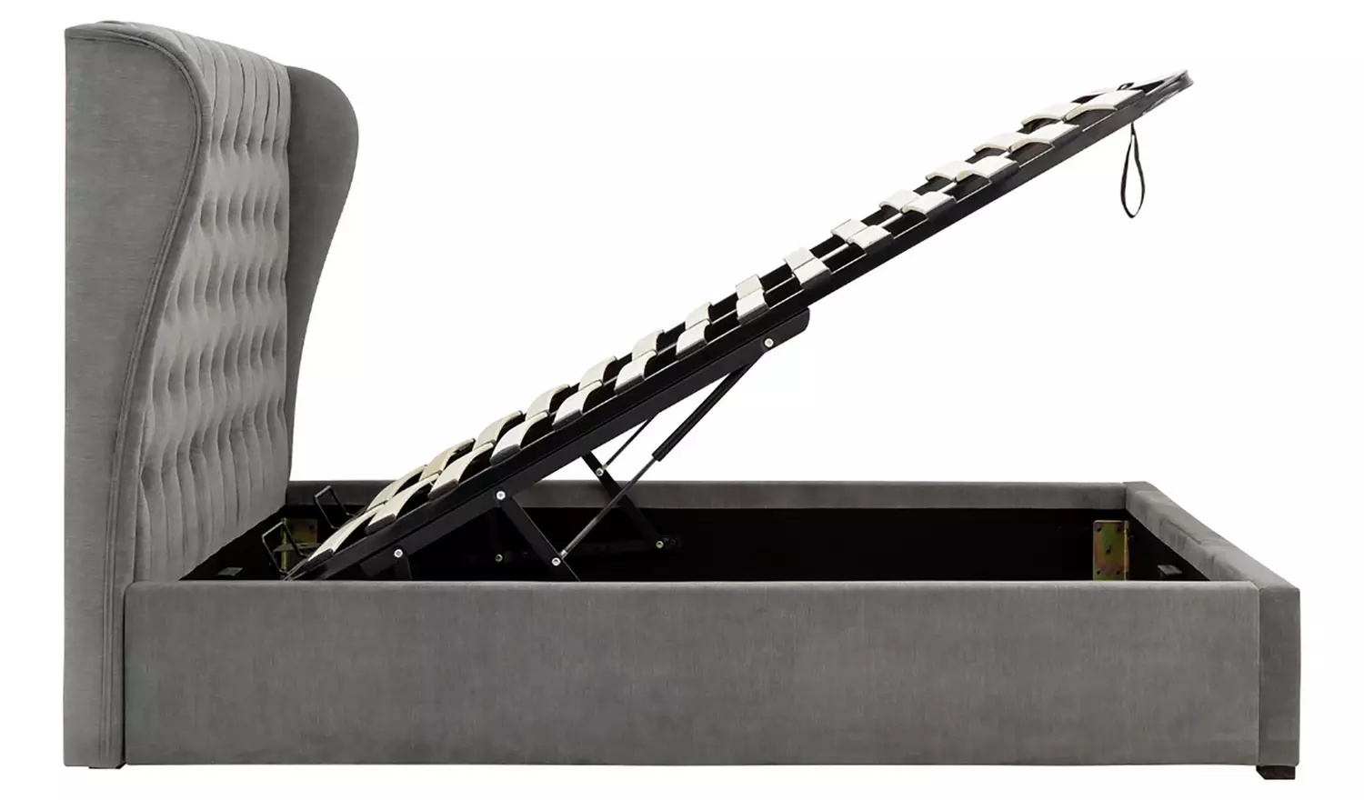 GFW Dakota Double End Lift Ottoman Bed with Mattress -Pewter