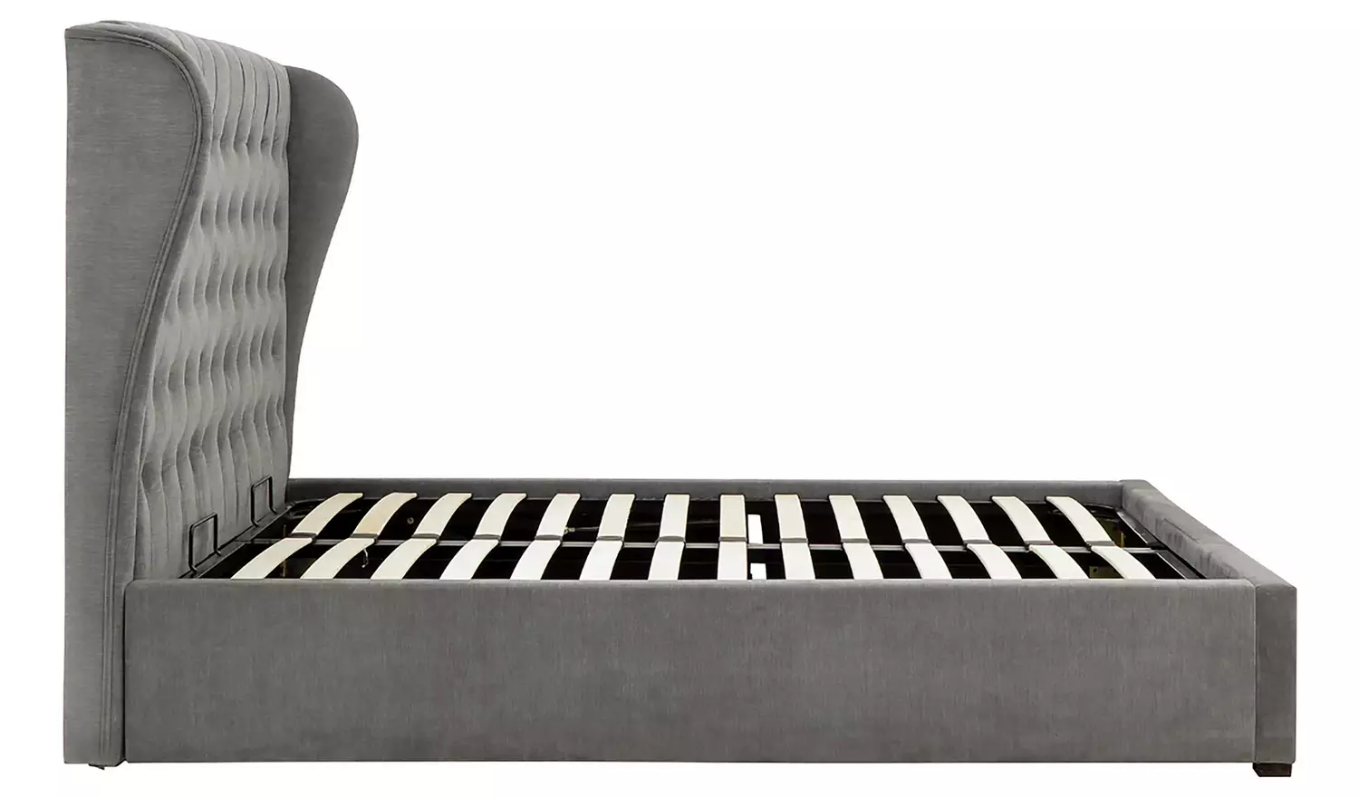 GFW Dakota Double End Lift Ottoman Bed with Mattress -Pewter