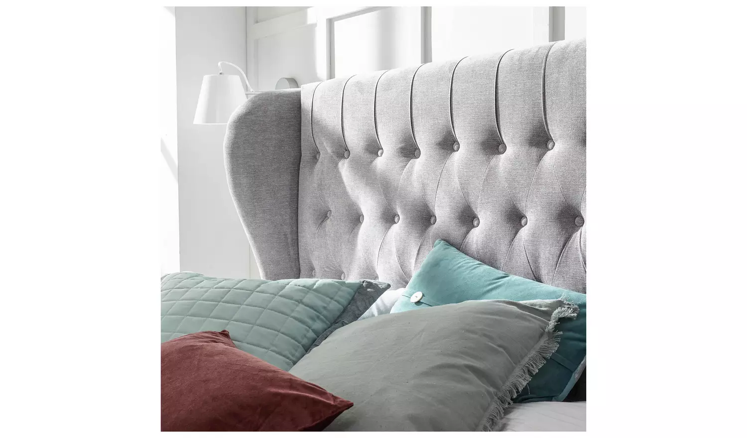 GFW Dakota Kingsize End Lift Ottoman Bed with Mattress -Grey