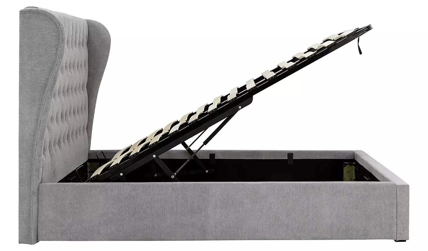 GFW Dakota Kingsize End Lift Ottoman Bed with Mattress -Grey