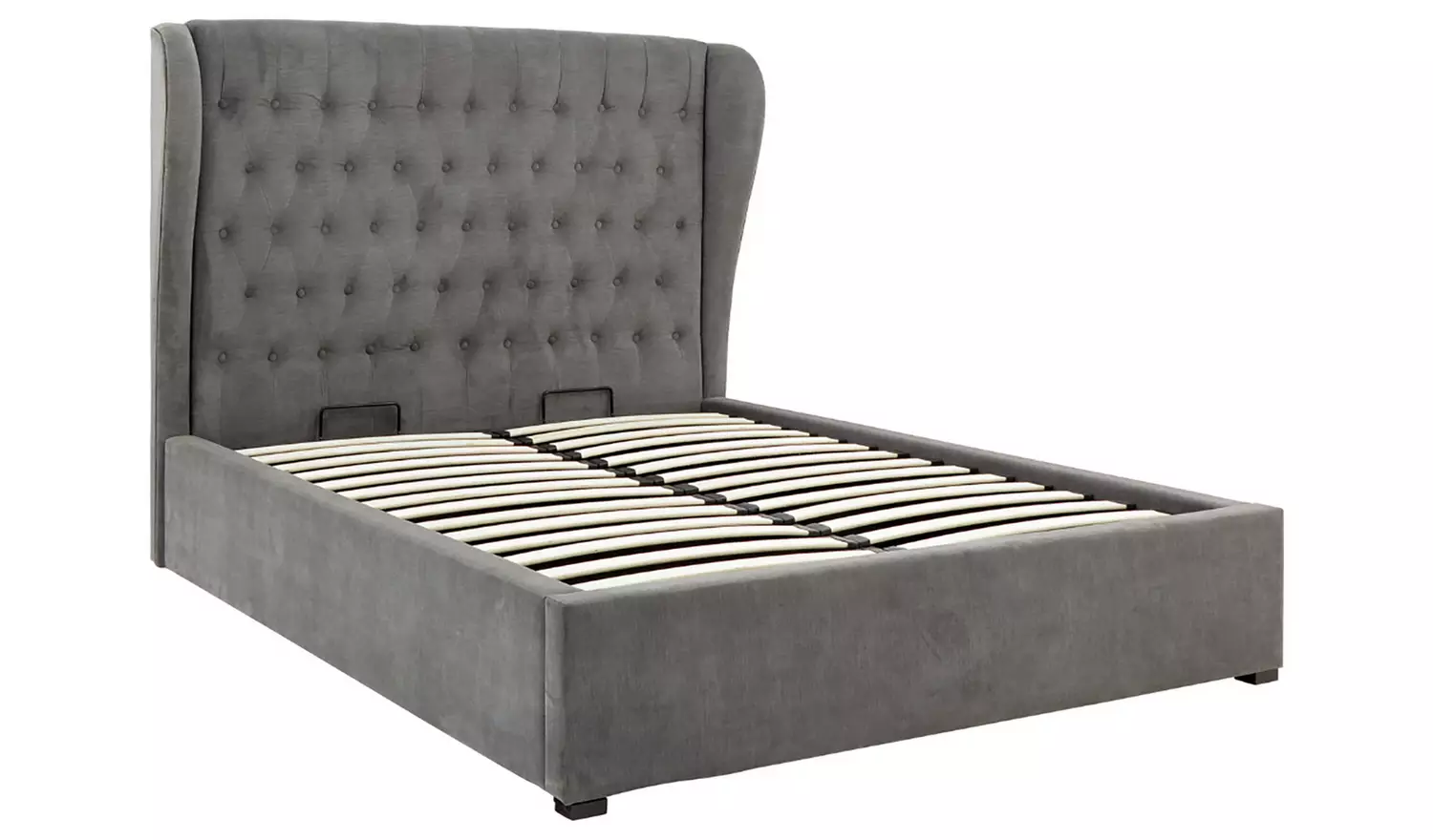 GFW Dakota Kingsize EndLift Ottoman Bed withMattress-Pewter
