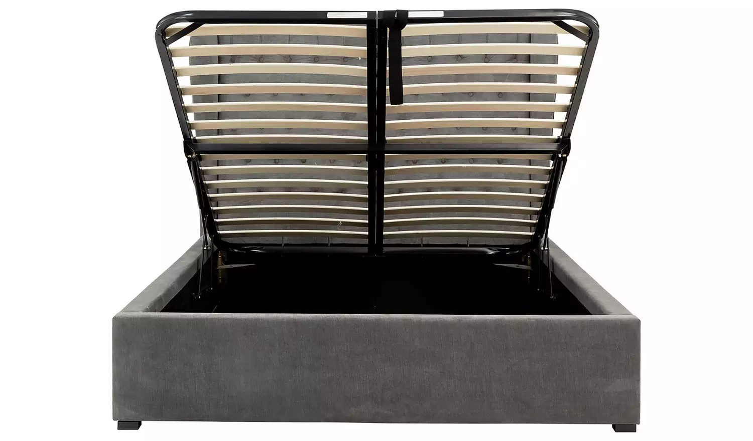 GFW Dakota Kingsize EndLift Ottoman Bed withMattress-Pewter