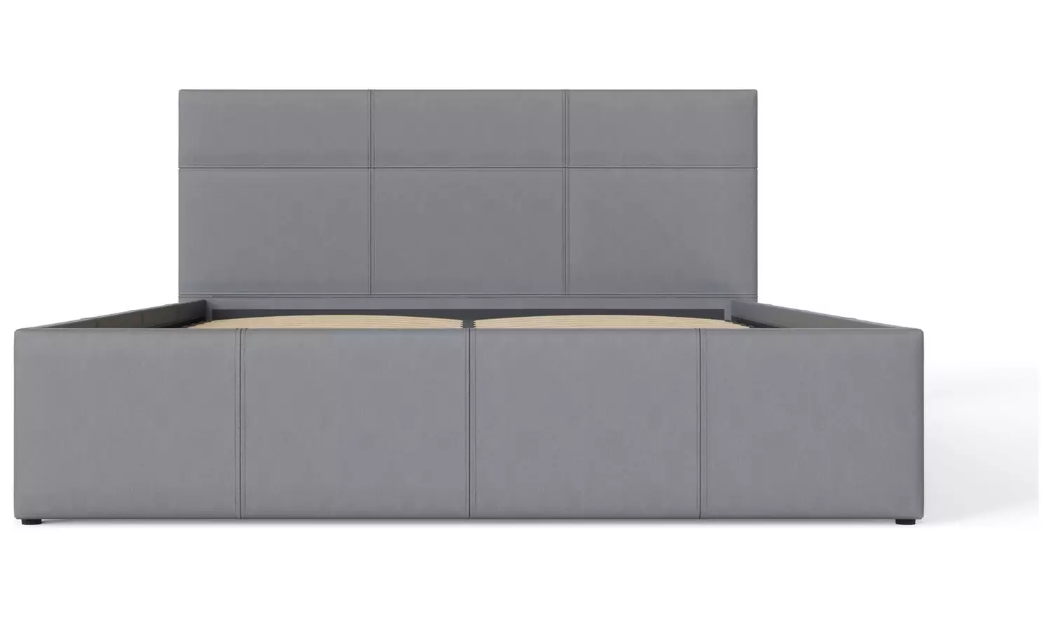 GFW Side Lift Kingsize Faux Leather Ottoman Bed - Grey