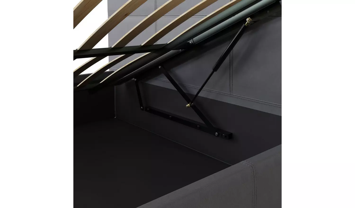 GFW Side Lift Kingsize Faux Leather Ottoman Bed - Grey