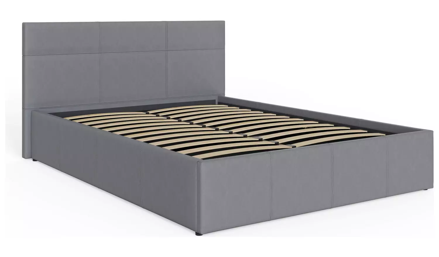 GFW Side Lift Kingsize Faux Leather Ottoman Bed - Grey