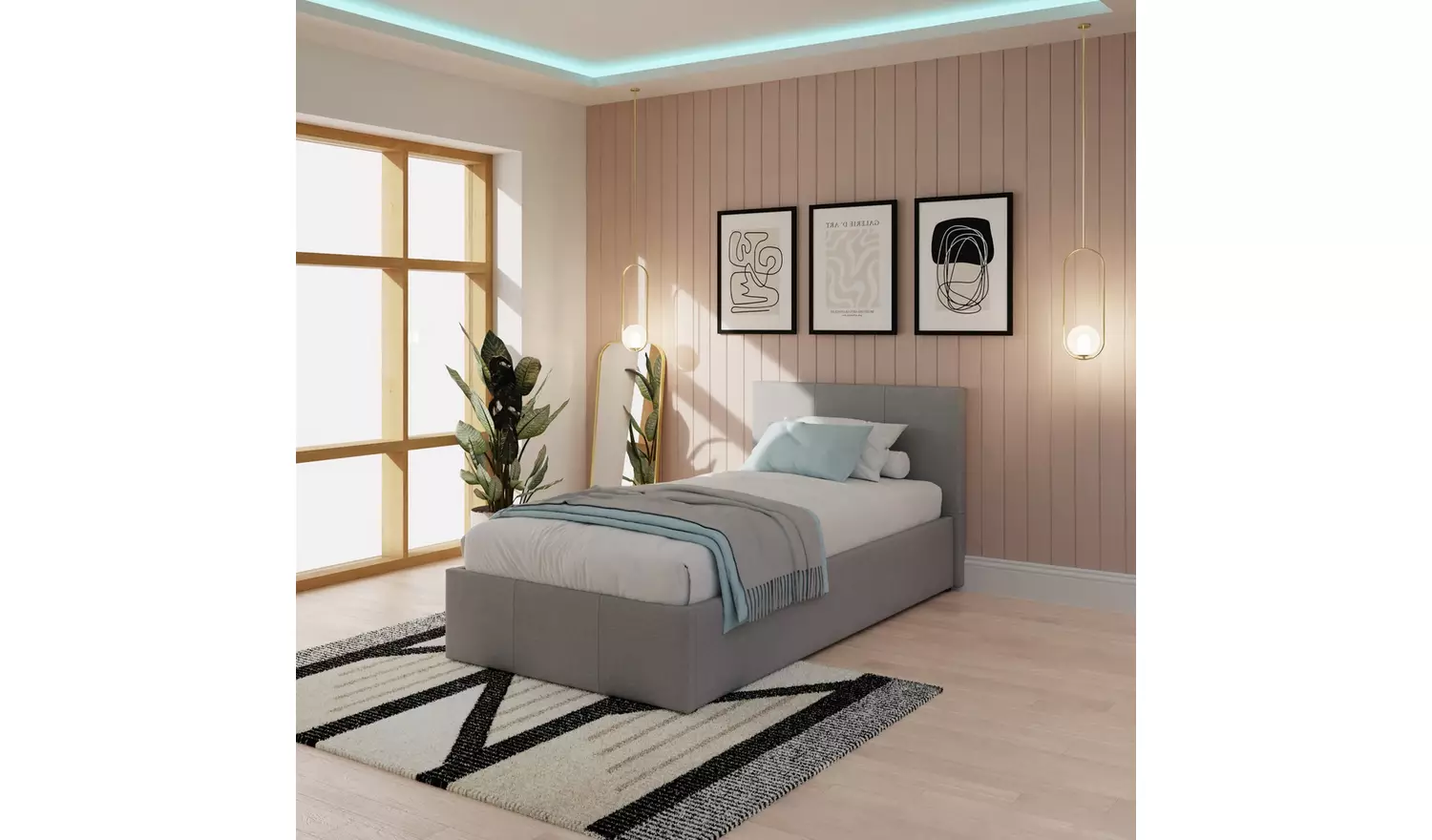 GFW End Lift Single Ottoman Bed Frame - Grey