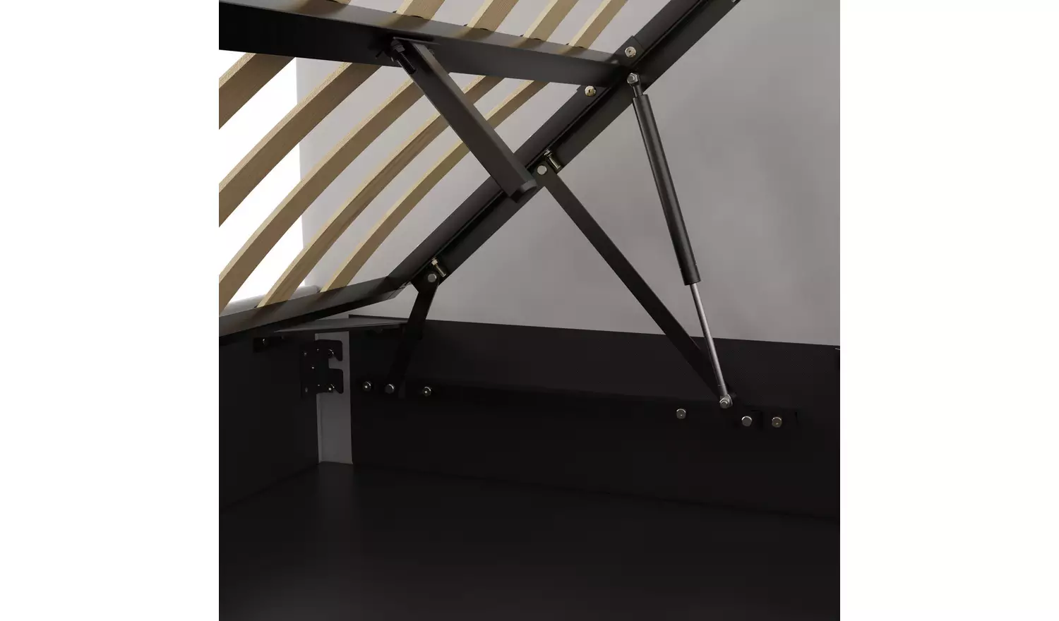 GFW Chiswick Single Side Lift Ottoman Bed with Mattress-Grey