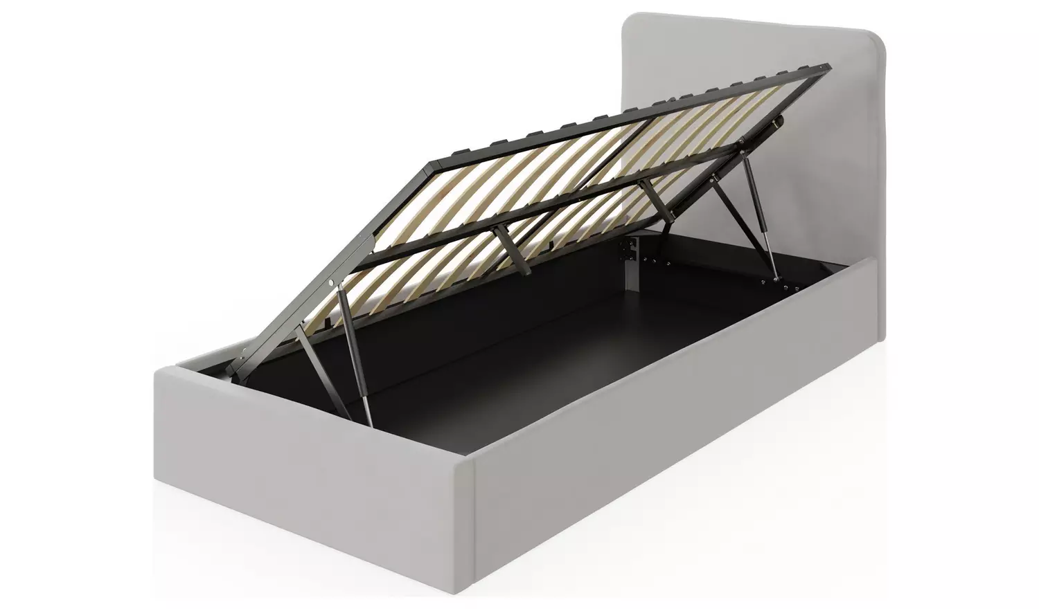 GFW Chiswick Single Side Lift Ottoman Bed with Mattress-Grey