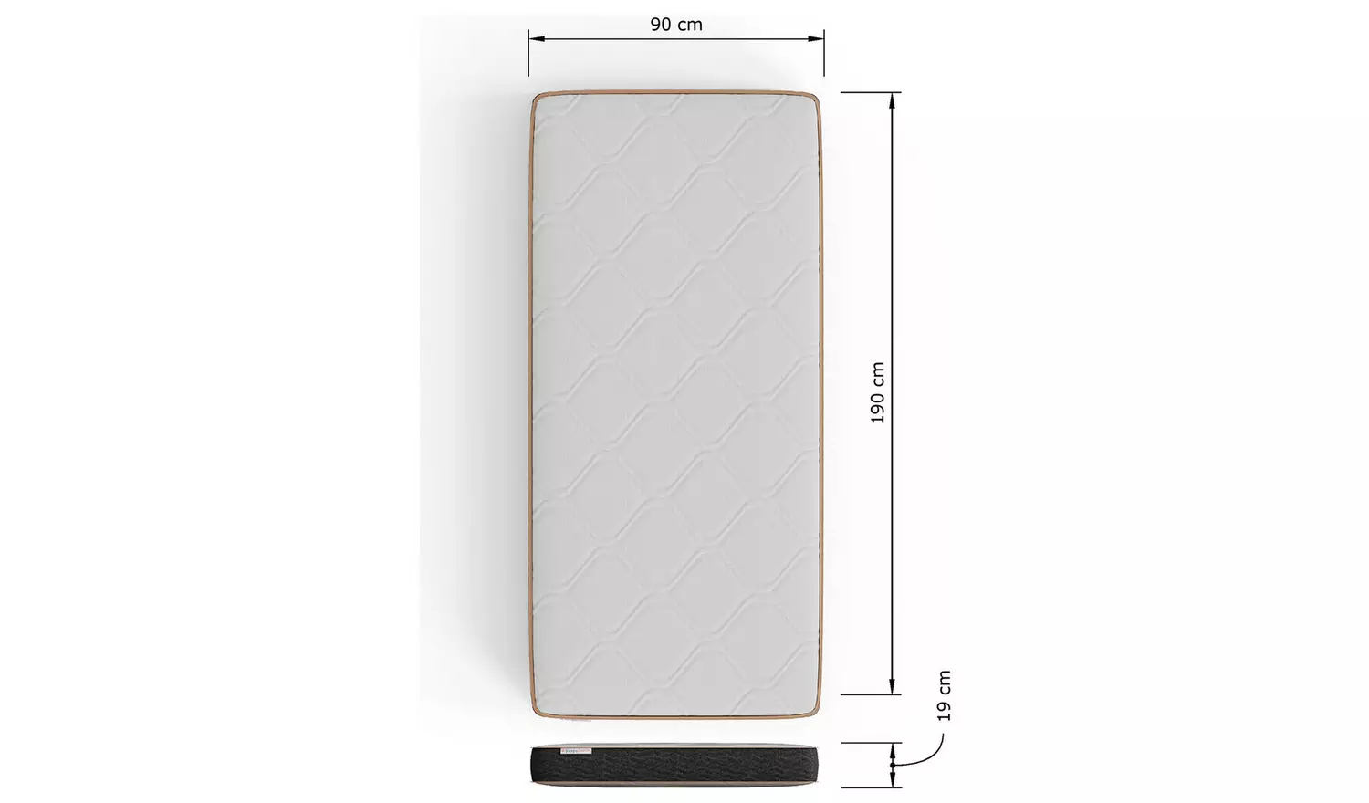 GFW Chiswick Single Side Lift Ottoman Bed with Mattress-Grey