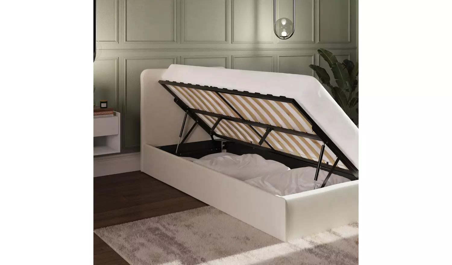 GFW Chiswick Single Side Lift Ottoman Bed with Mattress