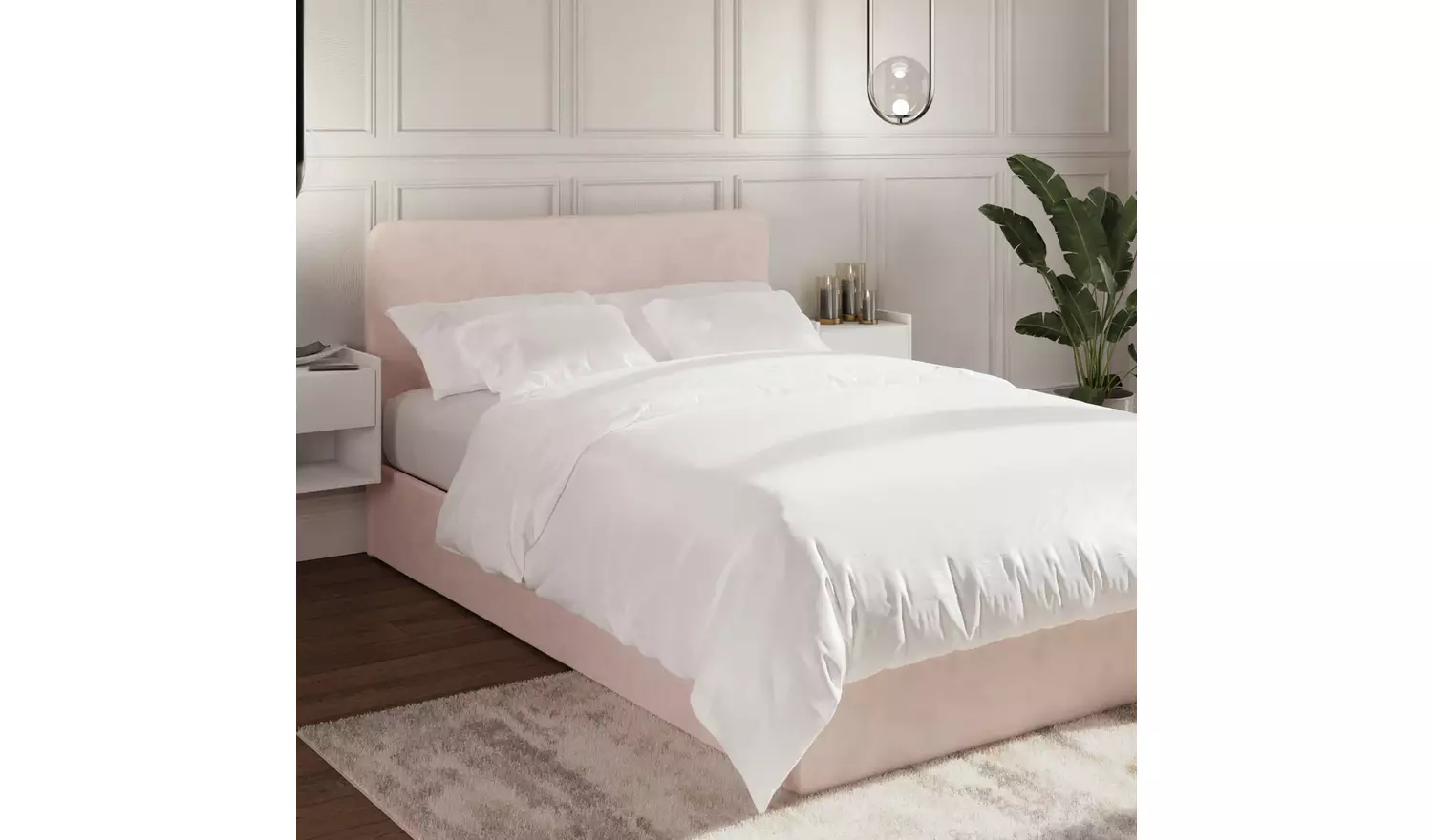 GFW Chiswick Double Side Lift Ottoman Bed with Mattress-Pink