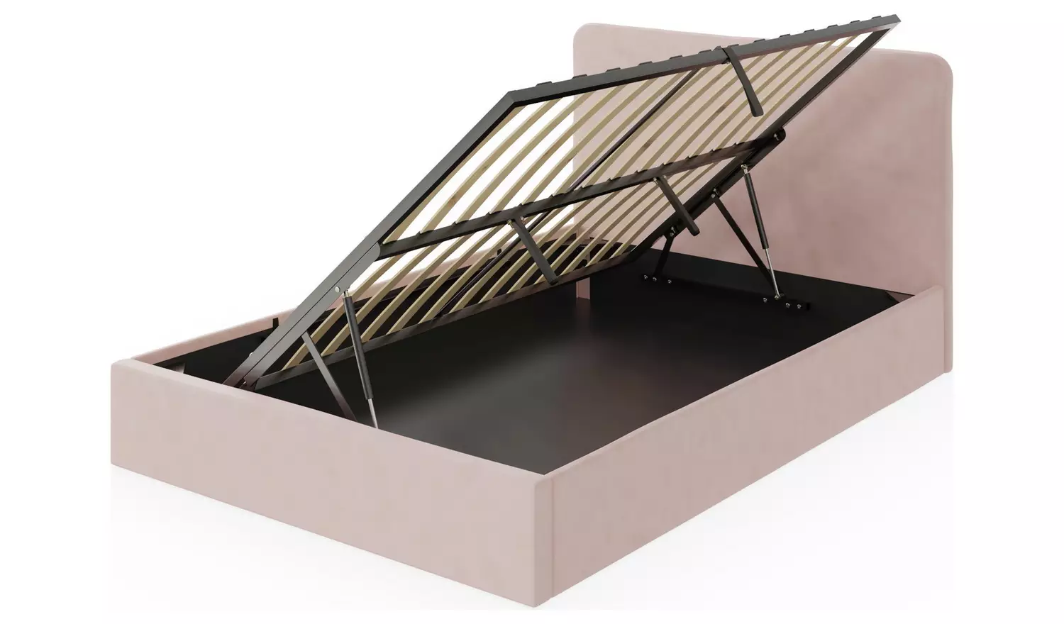 GFW Chiswick Double Side Lift Ottoman Bed with Mattress-Pink