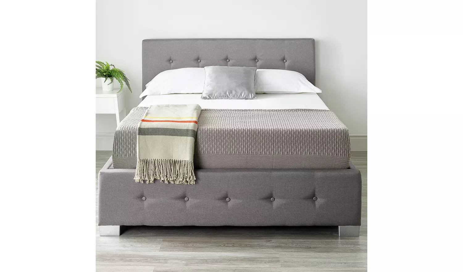 Aspire Kingsize End Lift Ottoman Bed with Mattress - Grey