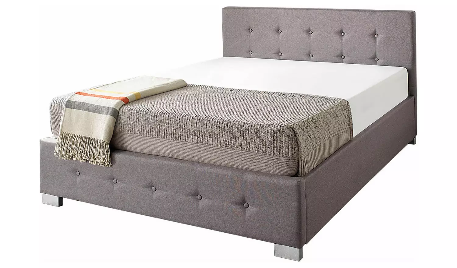 Aspire Superking End Lift Ottoman Bed with Mattress - Grey