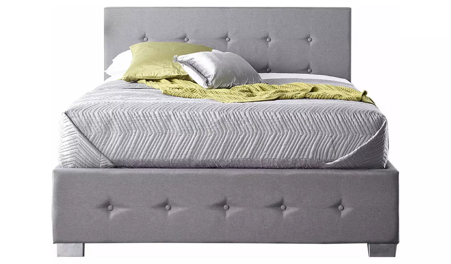 Aspire Linen Double Side Lift Ottoman Bed - Grey