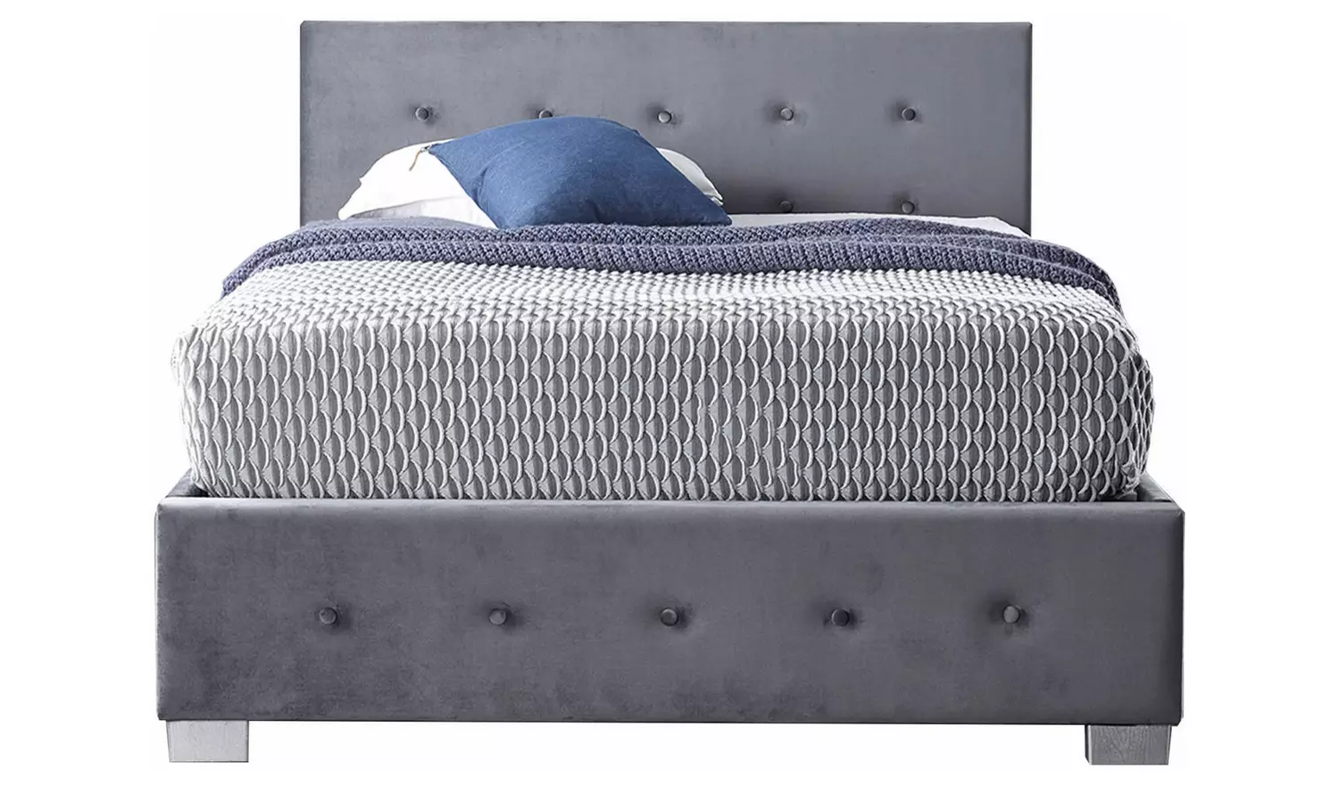 Aspire Velvet Kingsize Side Lift Ottoman Bed - Grey