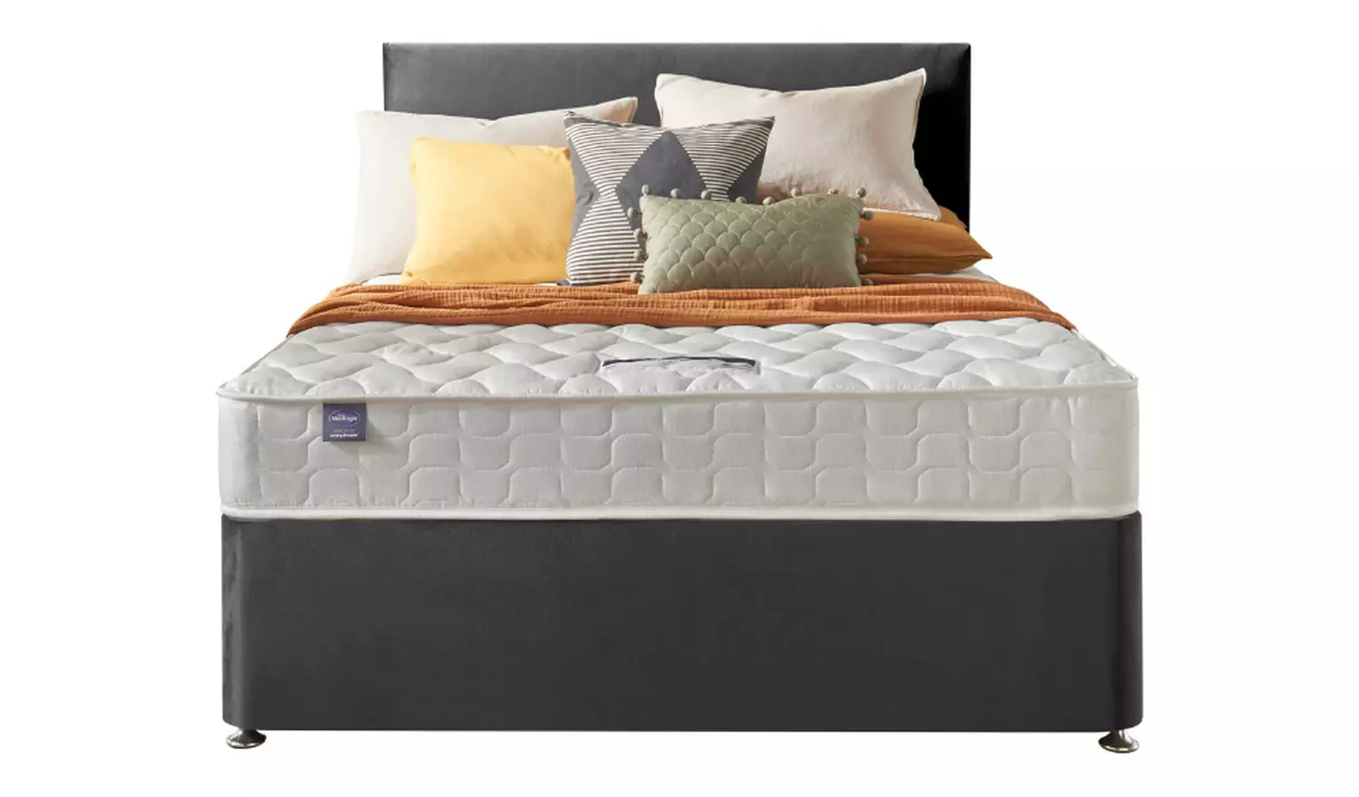 Silentnight Travis Small Double 2 Drawer Divan Bed- Charcoal
