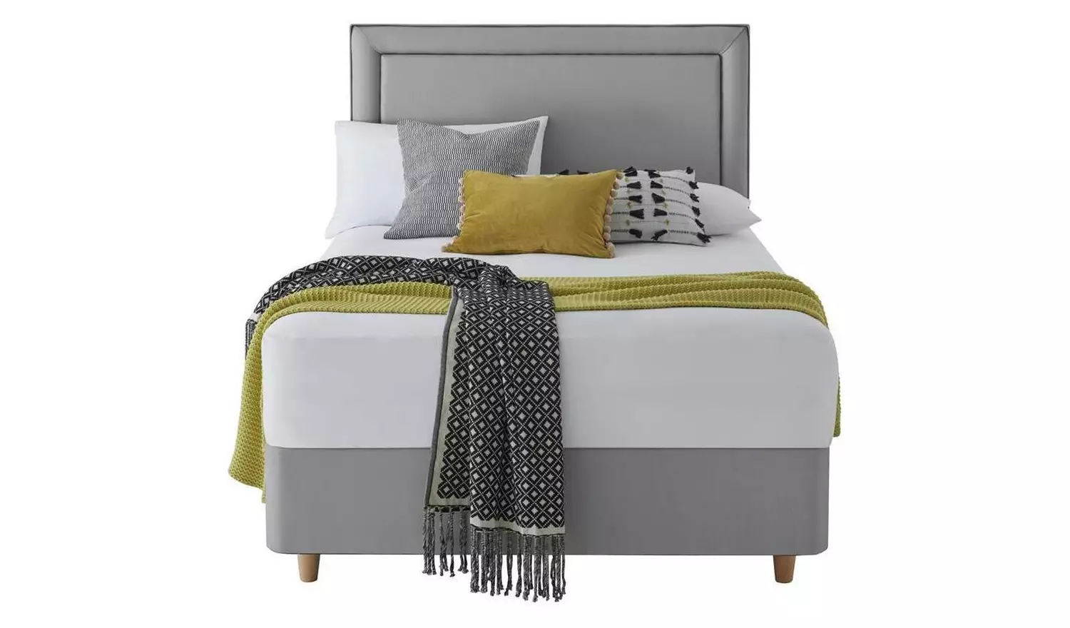 Silentnight Toulouse Small Double 4 DrawerDivan Set - Grey